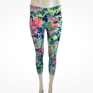 Lilly Pulitzer Sz S Luxletic Weekender Capri Leggings Multicolor Polyester